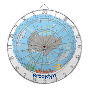 Niedliche Abbildung von Mantarochen und Blasen Car Dartscheibe