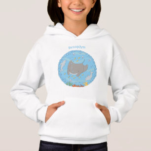 Niedliche Abbildung von Mantarochen und Blasen Car Hoodie