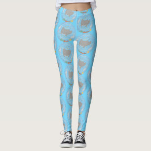 Niedliche Abbildung von Mantarochen und Blasen Car Leggings