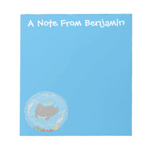 Niedliche Abbildung von Mantarochen und Blasen Car Notizblock