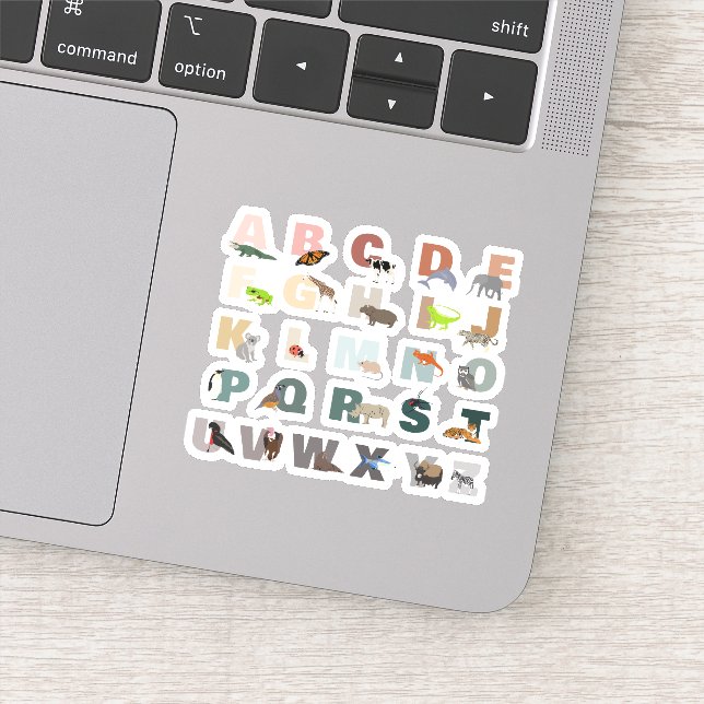 Niedliche ABC-Tiere Aufkleber (Detail)