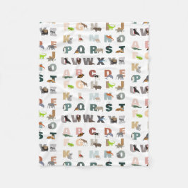 Niedliche ABC-Tiere Fleecedecke