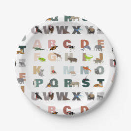 Niedliche ABC-Tiere Pappteller