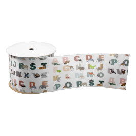 Niedliche ABC-Tiere Satinband