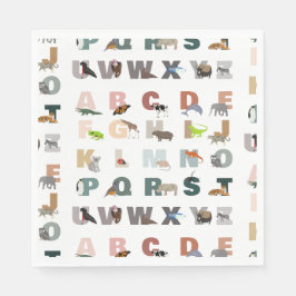 Niedliche ABC-Tiere Serviette