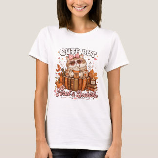 Niedliche, aber wilde und büchervernarrte Katzen-F T-Shirt