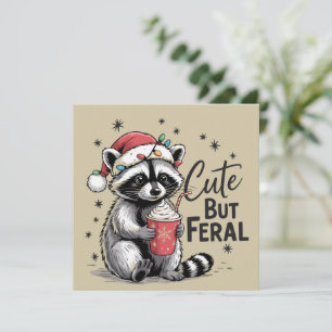 Niedliche aber Wilde Weihnachten Raccoon Süße Tier