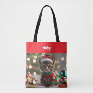 Niedliche Abessinienkatze Weihnachten Personalisie