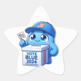 Niedliche Abstimmung Blue 2024 Starklammern des Pr Stern-Aufkleber