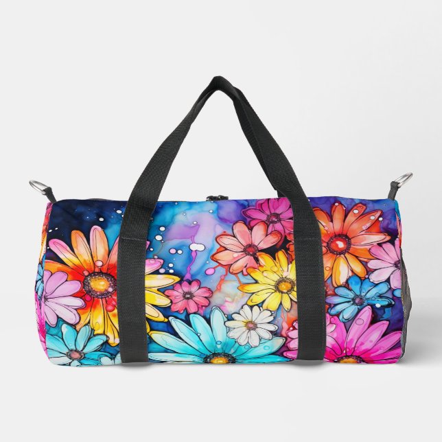 Niedliche Abstrakte Daisy Blume Art Duffle Bag (Vorderseite)