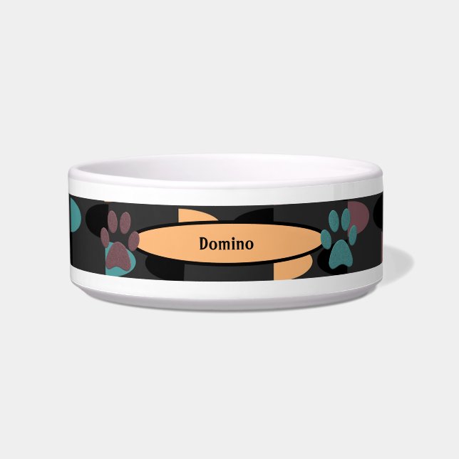 Niedliche Abstrakte Gemusterte Pet Bowl mit Pasten Napf (Vorderseite)