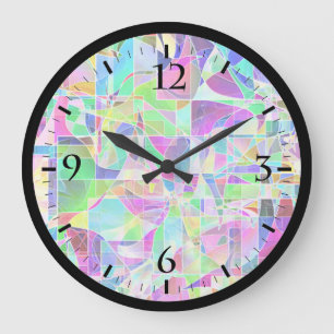 Niedliche abstrakte geometrische Fragmente Große Wanduhr