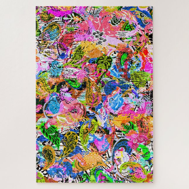 Niedliche abstrakte Paisley-Blume Puzzle (Vertikal)