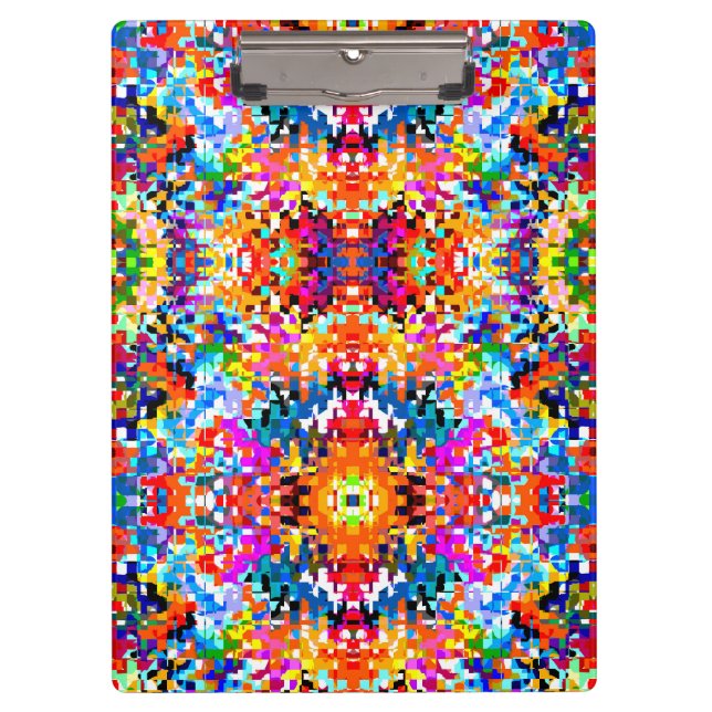 Niedliche abstrakte Quadrate Notebook-Notebook-Not Klemmbrett (Vorderseite)