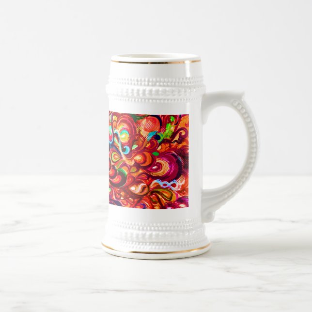 Niedliche abstrakte Swirbelfarbe Bierglas (Rechts)