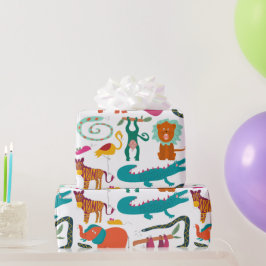 Niedliche Abstrakte Tiere Kindermuster Geschenkpapier
