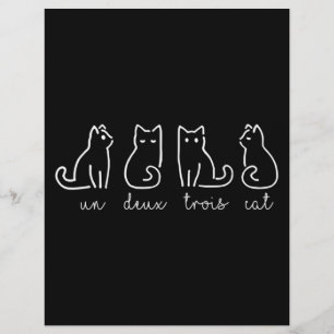 Niedliche Abstrakte Un Deux Trois Cat Französisch  Flyer