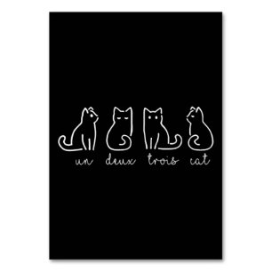 Niedliche Abstrakte Un Deux Trois Cat Französisch  Tischnummer