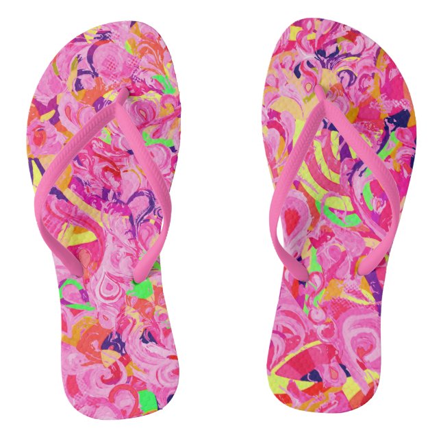 Niedliche abstrakte Wirbel malen Flip Flops (Fußbett)