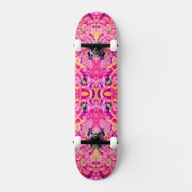 Niedliche abstrakte Wirbel malen Skateboard (Vorderseite)