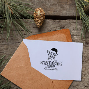 Niedliche abyssinian Cat Rücksendeadresse Weihnach Gummistempel