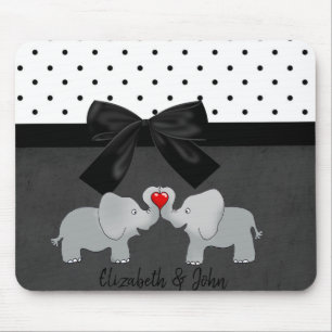 Niedliche Adorable Elefanten, Polka Docks, Bow Mousepad