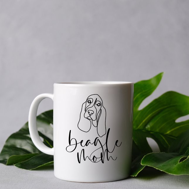 Niedliche adorable Line Art Minimalistischer Beagl Kaffeetasse (Von Creator hochgeladen)