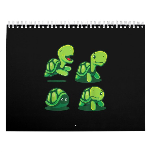 Niedliche Adortable Green Turtle Funny Turtle Tort Kalender (Titelbild)