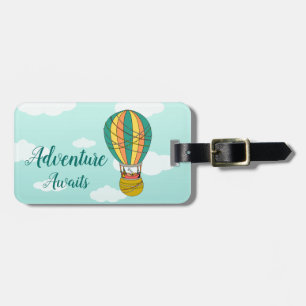 Niedliche "Adventure Awaits"-Vogelvorführung für K Gepäckanhänger