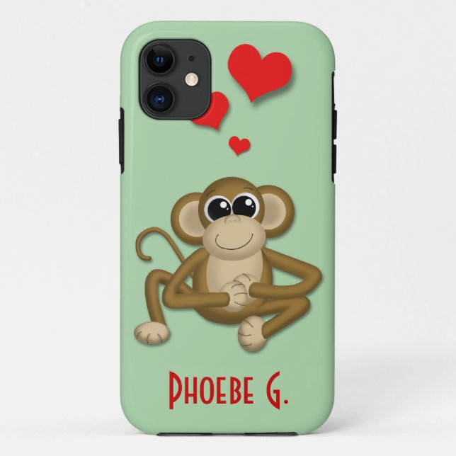 Niedliche Affe Liebe Personalisiert iPhone 5 Fall Case-Mate iPhone Hülle (Rückseite)