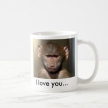 Niedliche Affe-Tasse - i-Liebe Sie…