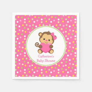 Niedliche Affen Babydusche Napkins Serviette