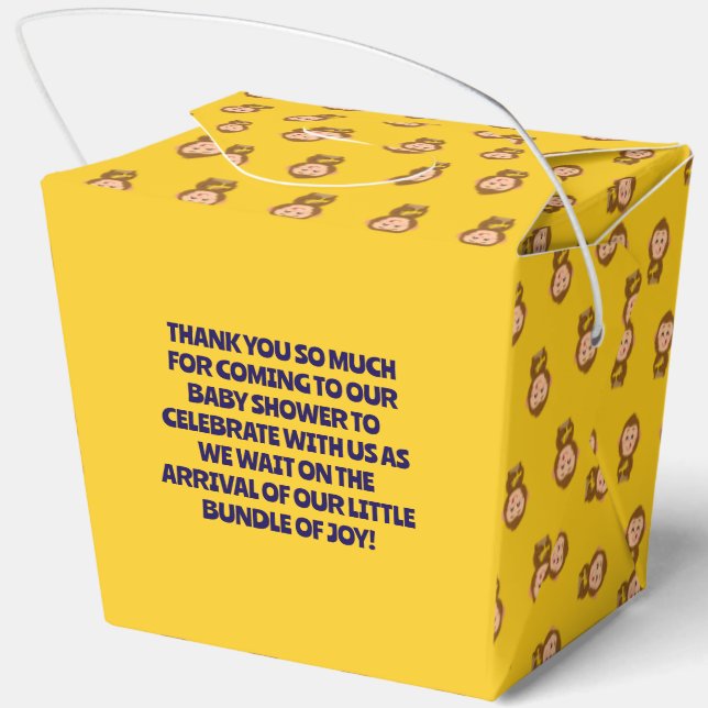 Niedliche Affen Thema Kinderdusche Geschenkschachtel (Rückseite)