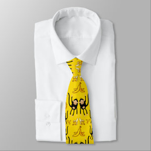 Niedliche Affen- und Bananenwerbung Krawatte