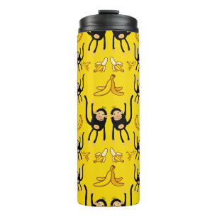 Niedliche Affen- und Bananenwerbung Thermosbecher