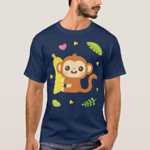 Niedliche Affen und tropische Bananen T-Shirt