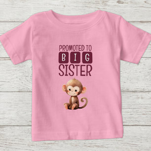Niedliche Affenschwester Rosa Baby T-shirt