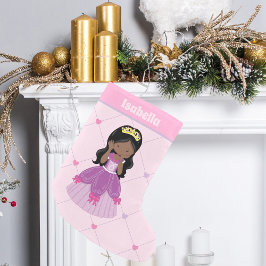 Niedliche Afrikanisch-Amerikanische Prinzessin Gir Kleiner Weihnachtsstrumpf