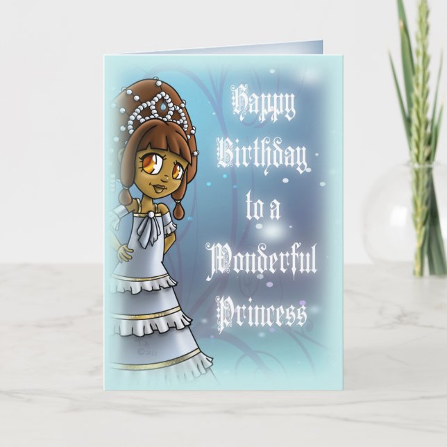 Niedliche Afrikanische Prinzessin Birthday Karte (Vorderseite)