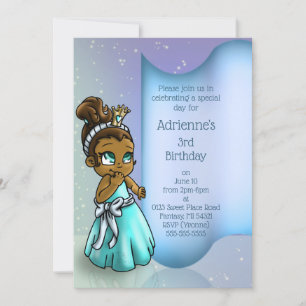 Niedliche Afrikanische Prinzessin Birthday Party Einladung