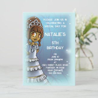 Niedliche Afrikanische Prinzessin Birthday Party Einladung
