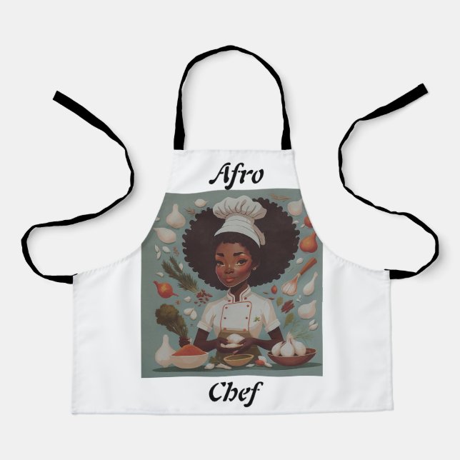Niedliche Afro Koch Schürze (Vorderseite)