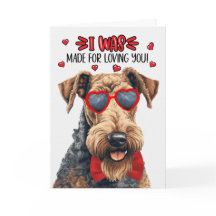 Niedliche Airedale Terrier Dog Liebe Sie Valentine