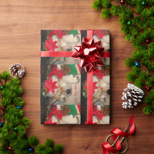 Niedliche Akita Hund Weihnachtsmannmütze Kegel Dek Geschenkpapier