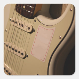 Niedliche akustische Gitarre Quadratischer Aufkleber