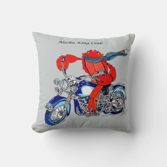 Niedliche Alaska King Crab & Motorrad Kissen Kisse (Vorderseite)