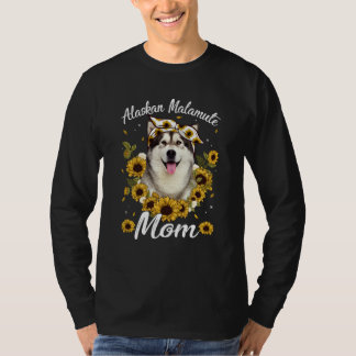 Niedliche Alaskan Malamute Mama Sonnenblume Hund M T-Shirt