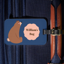 Niedliche Alberne Bärenfahrt Blue Boys Travel Gepäckanhänger