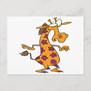 niedliche alberne Blume Flecken Giraffe Cartoon Postkarte
