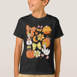 Niedliche alberne Gans gemütliche Jahreszeit Kürbi T-Shirt